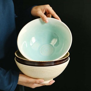 Japanese Kiln Flip Ceramic Ramen Bowl Big Noodle Soup Bowl