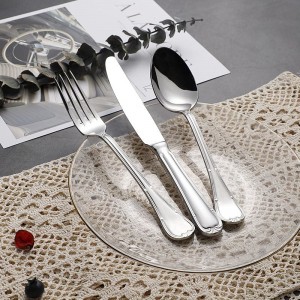 Ribbon Embossed Design Collection- 2022 Popular Stainless Steel 304 Cutlery for Restaurant