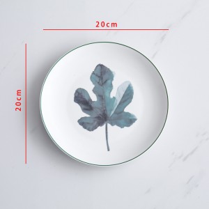 8inch Green Plants Porcelain Dinner Plate Tableware Dinner Set Ceramic Plate