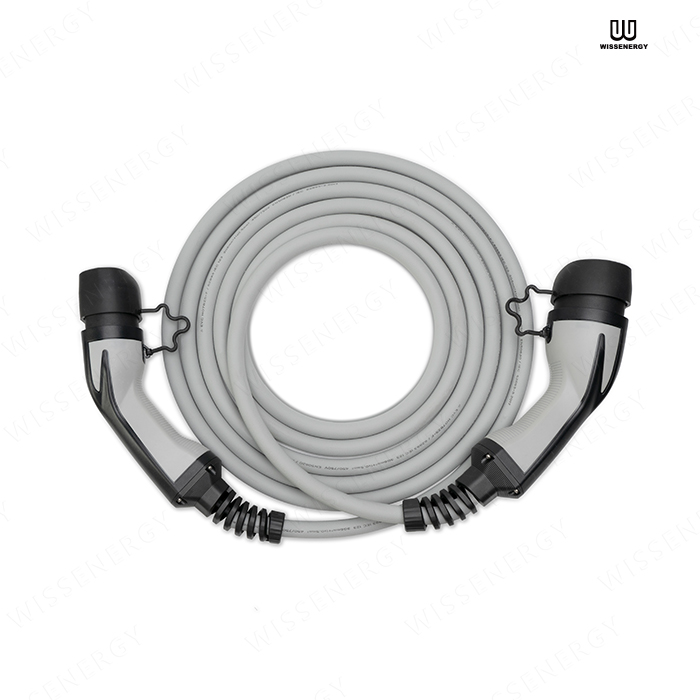 EV Cable (32A 1 Phase 7.6KW) With 16ft/5m Type 2 Female To Male Extension Cable