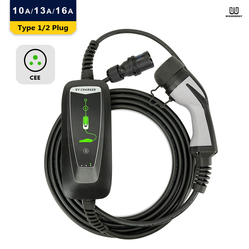Mode 2 EV Portable Charger (101316A 1 Phase 3.6KW) CEE Plug Type 12 Connector (16ft5m Cable) (1)