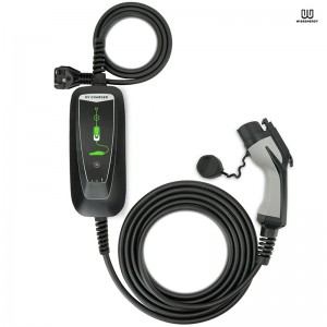 WS020 Portable EV Charger (10/15/16A Adjustable, Single Phase, 3.6KW) With 17FT/5.2M Cable, SAE J1772 Connector and NEMA 6-20 Plug