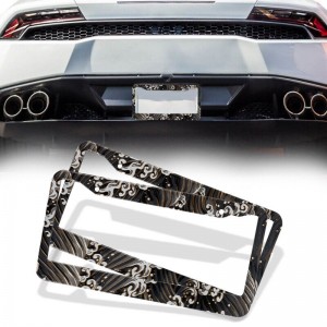 Universal Jdm Cherry Black Stainless Steel License Plate Frame with Screws