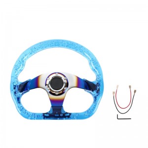 Auto Parts 6-Hole Blue Transparent Bubble Steering Wheel