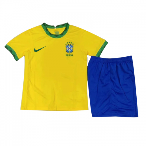 Brazil Kid’s Soccer Jersey Home Kit (Shirt+Short) 2021 Featured Image