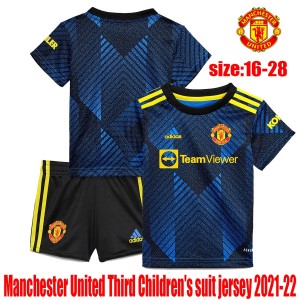 Manchester United Kid Soccer Jersey Kit(Jersey+Short) Third Away Replica 2021/22