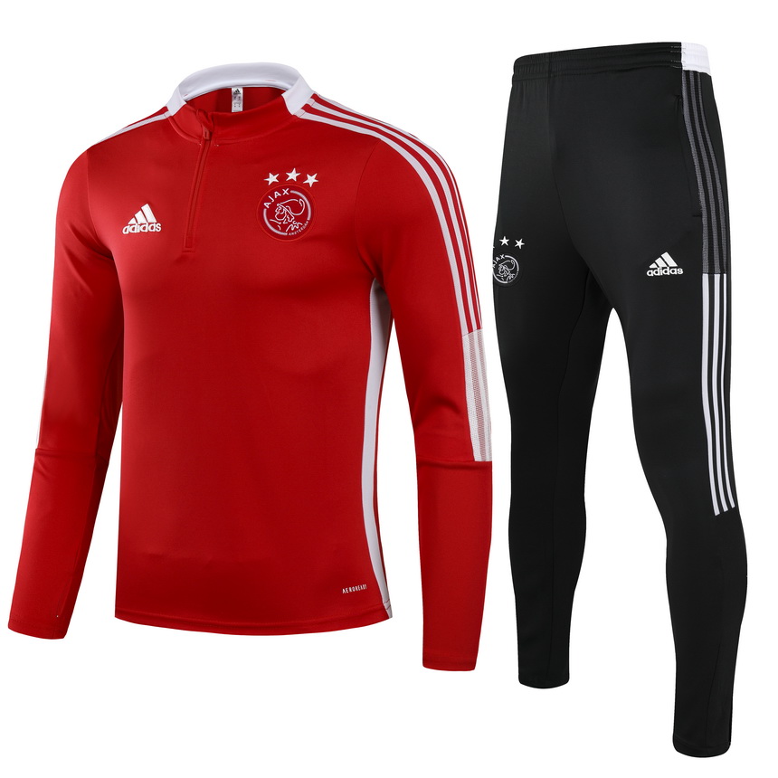 China Wholesale Soccer Training Clothes Exporters –  Ajax Zipper Sweat Kit ( Top + Pants ) Red 2021/22  – WoHoo