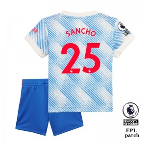 Manchester United Kid Soccer Jersey Kit(Jersey+Short) Away SANCHO #25 Replica 2021/22