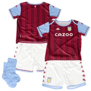 Aston Villa Kid Soccer Jersey Whole Kit(Jersey+Short+Socks) Home Replica 2021/22