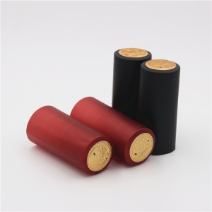 red and black color neck PVC heat shrink capsules for wine bottle