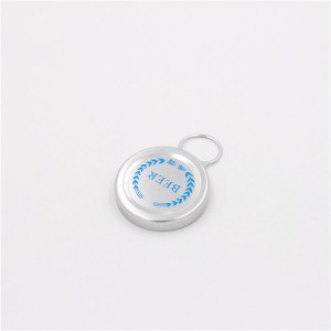 42mm Side ring pull bottle cap silver color with logo design