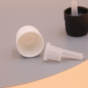 wholesales European style 18/410 black white color plastic tamper proof cap for essential oil bottle with insert