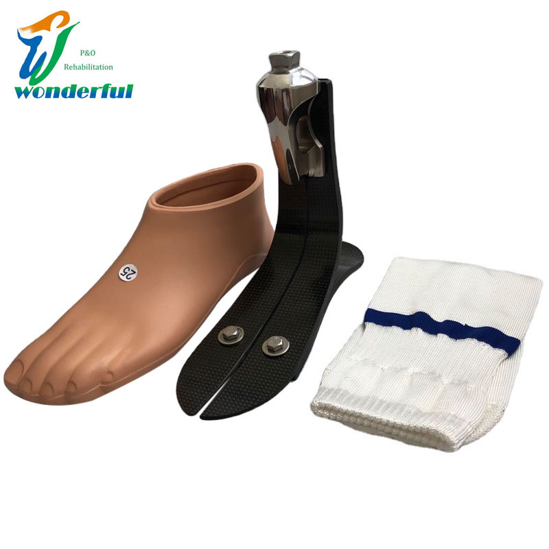 Short Lead Time for Prosthesis Ankle Joint - Prosthetic Leg High ankle Prosthetic Foot Carbon Fiber With Titanium Adapter  – Wonderfu