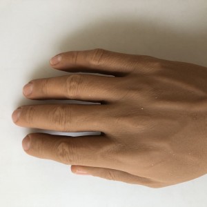 Medical grade rubber Beauty prosthetic silicone hand Cosmetic glove with filed Short