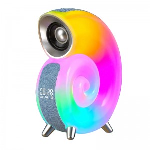 Conch rechargeable speaker desk lamp with alarm clock and APP functions