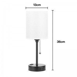 3 Color Temperature Bedside Table Lamp with USB Port with LED Bulb