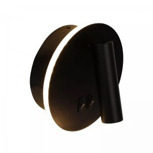 Metal LED Bedside Wall Lamp Double Switch Control