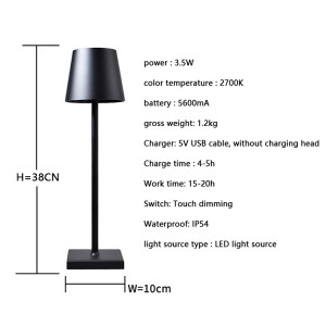 Modern Metal USB Desk Lamp Indoor Touch Dimmer Table Light Study Reading