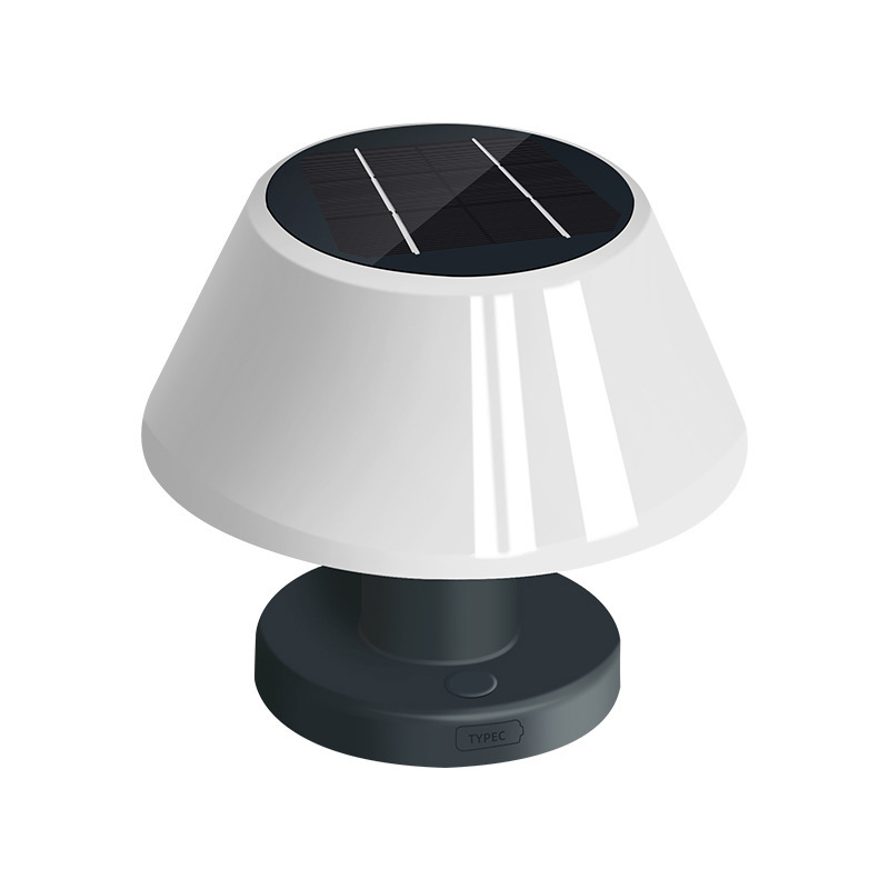 Solarna zewnętrzna mała lampa stołowa kempingowa, przeciwdeszczowa lampka nocna, nastrojowa lampa stołowa