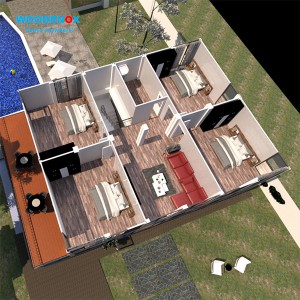Low Cost Flat Pack Homes WFPH2 Two Stories Luxury Prefab Container House