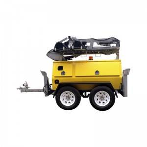 Trailer-Mounted Hydraulic Mast Metal Halide Mobile Light Tower for Mining or Rescue KLT-10000