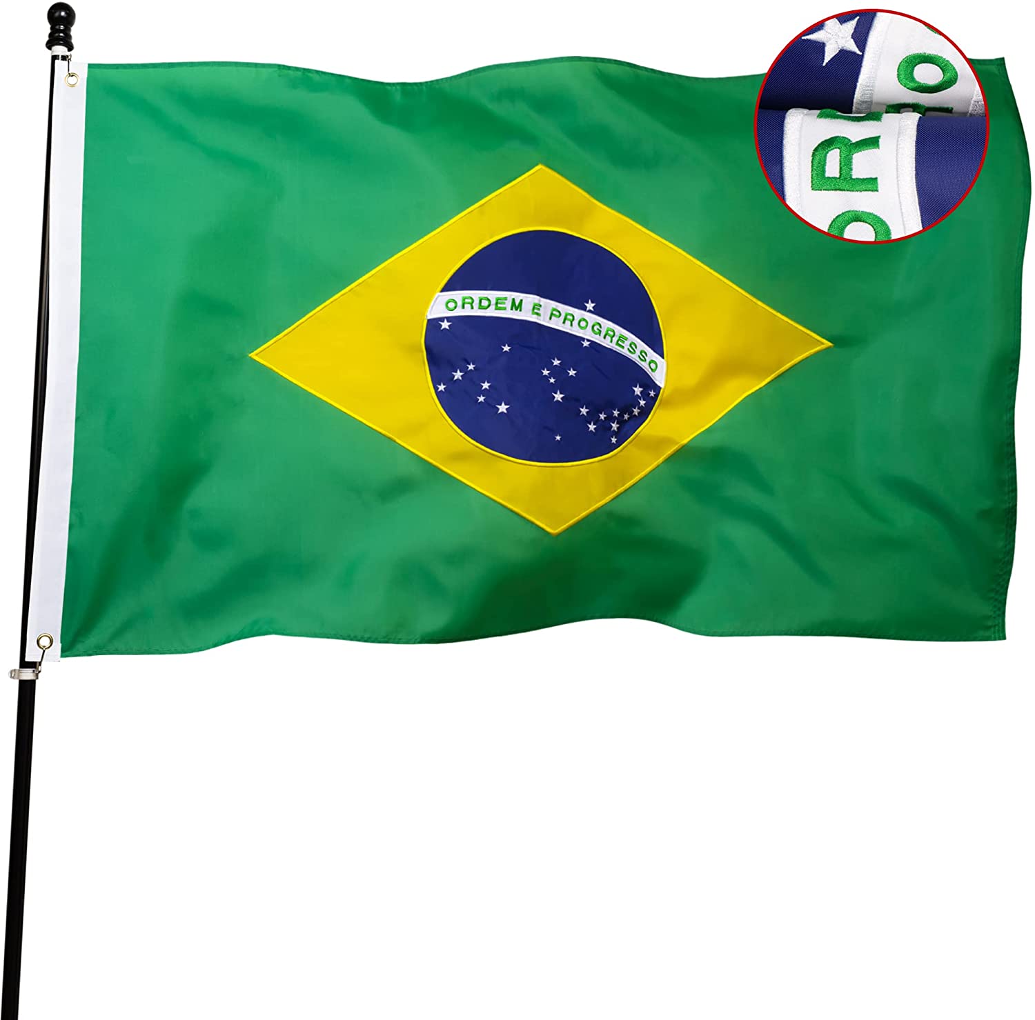 1 Embroidery Brazil Flag