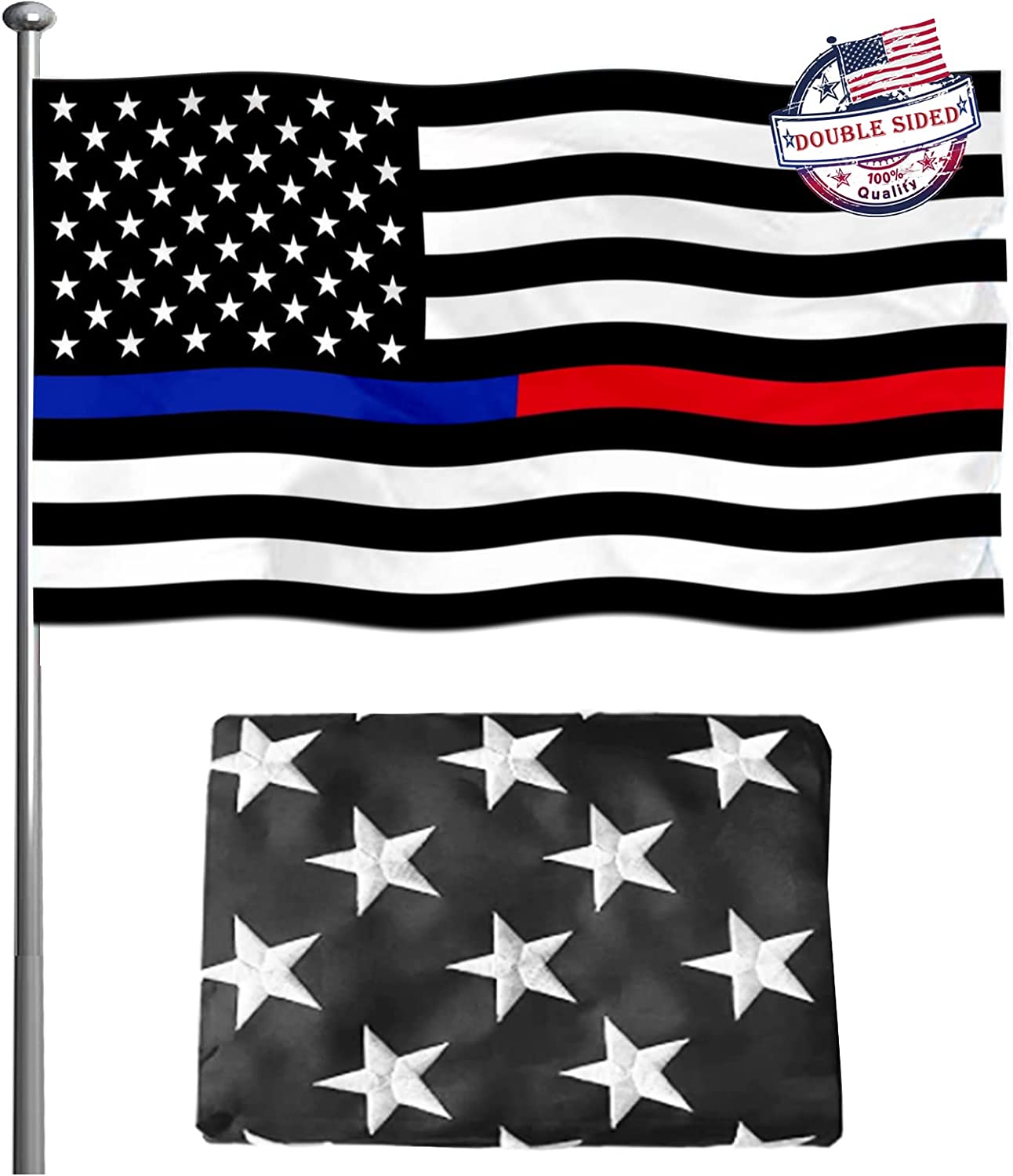 1 Thin Blue and Red Line Flag