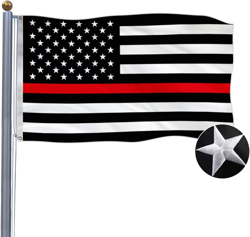 1 embroidery Thin red line flag