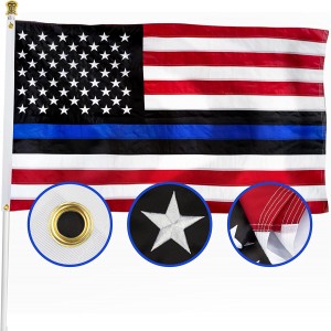 Embroidery Printed Blue Lives Matter Flag for Pole Car Boat Garden