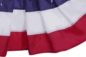 13 Stars USA Pleated Fan Flag Embroidery for Garden Decoration