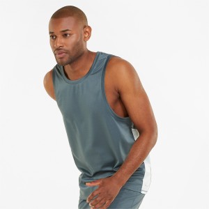 Novo design verão sem mangas poliéster simples camiseta masculina de secagem rápida para exterior