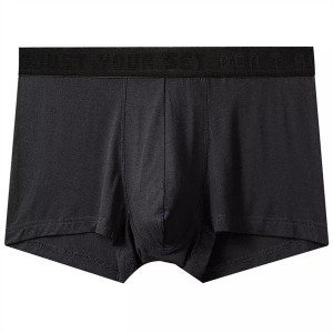 Boxer modal avec logo personnalisé pour hommes, sous-vêtements en coton uni