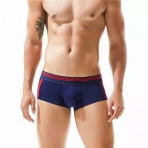 Boxer en coton solide pour hommes, sous-vêtements Gay Sexy, culotte U convexe, taille basse, vente en gros