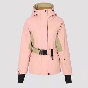 Pink cargo goose down jacket women’s winter storm jacket triad – 2023 new waist double snowboard ski suit