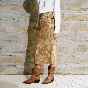 Жаз жаңы аял ниш дизайн мааниси түстүү текстура сезими жаккард джинсы жарым юбка