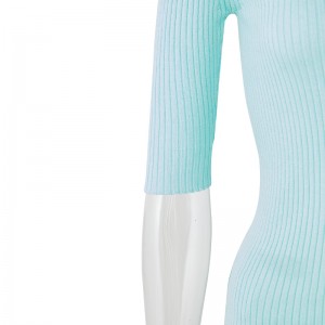 2022 Jesen zima po narudžbi Ženski pleteni džemper u jednobojnoj boji, klasični pulover s dugim rukavima, slim kroja