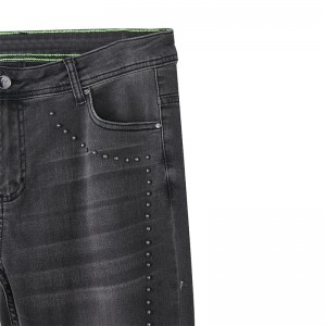 Push-up-Jeans für Damen mit niedriger Taille, schwarzem Stretch-Denim, Po-Lift-Jeans
