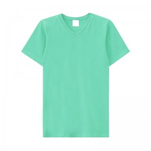 T-shirt neckline v half knit boy kids light green