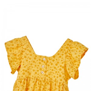 Παιδικό φόρεμα καλοκαιρινού στυλ Βαμβακερό φλοράλ εμπριμέ Vintage Dot Baby Girls Puff μανίκι για παιδιά