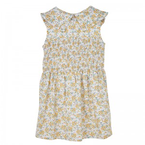 Dětské šaty v letním stylu Bavlněné dívčí šaty bez rukávů s květinovým potiskem pro děti