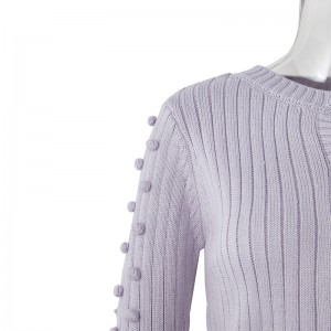 Fabréck personaliséiert Dammen kuerz Crocheted Weben Method Hierscht Jacket Button Up Collar Fraen Strickte Cardigan