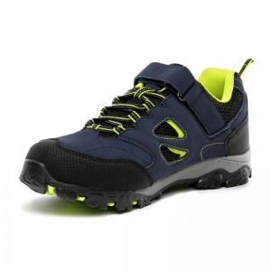 Kids 'Holcombe V Waterproof Low Walking Shoes Navy Lime Punch