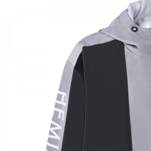Чоловіча спортивна куртка на тонкій поліестеровій вітрівці з кольоровими блоками на замовлення 2022 року