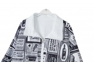 2020 Ny motetrykt standkrage Langermet jakke polyester 100 % designer fritidsfrakk menn