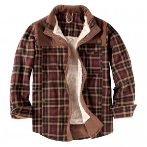 size plaid shirt amazon jacket men’s coat cross-border plus plush plus size winter warm cotton jacket