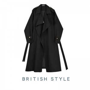new cross-border trench coat temperament women’s trench coat british wind medium long model slim waist coat women wholesale