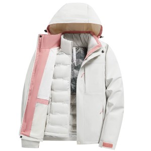 Autumn and winter down jacket outdoor 3-in-1 detachable down liner warm couple mountaineering clothing stormtrooper women