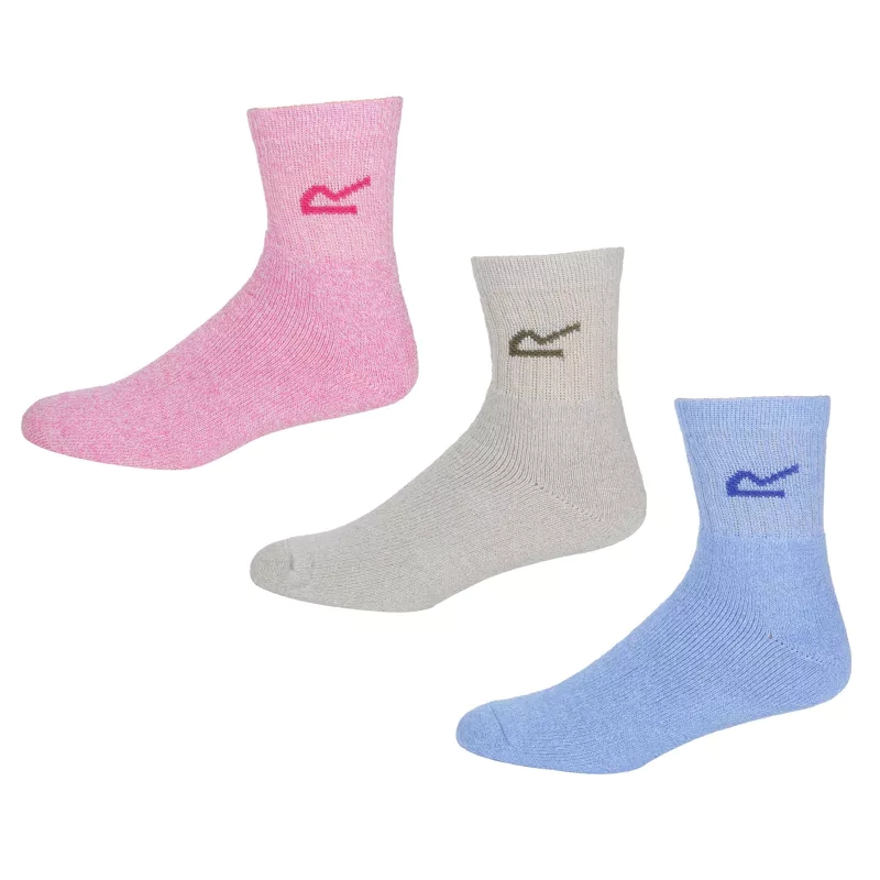 Women's 3 Pack Socks Bright Blush Marl (4)