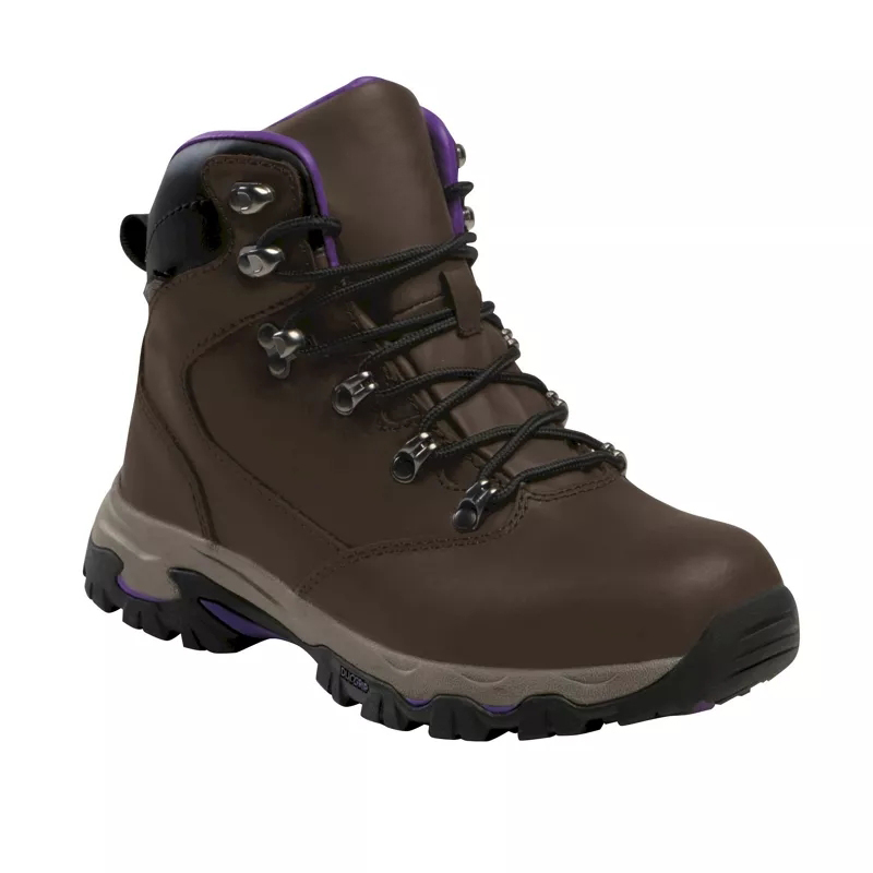 Women's Tebay Leather Waterproof Walking Boots Peat Alpine Purple