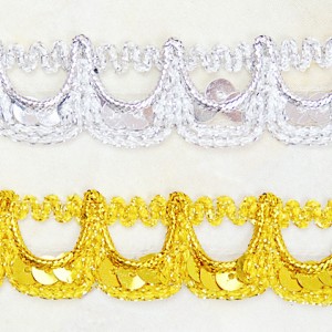 Garment Accessories Decorative Tassel Gold Silver Braid Metallic Lace Trim